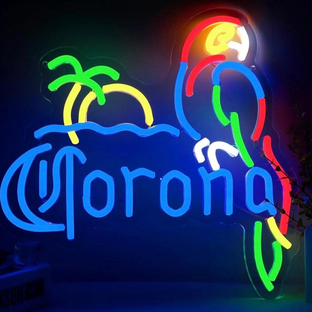 Corona Neon Sign Summer Island Night Light Room Wall Decoration